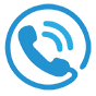 Telephone symbol in blue circle
