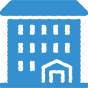 Simple blue building illustration