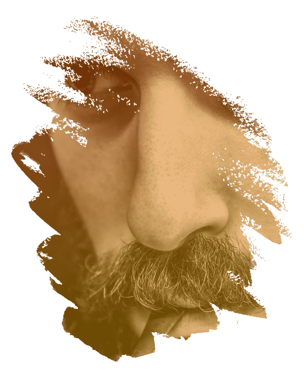Artistic facial expression in sepia tones