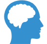 Human profile showing brain outline